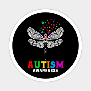 Dragonfly Puzzle Autism Awareness Gift for Birthday, Mother's Day, Thanksgiving, Christmas Magnet